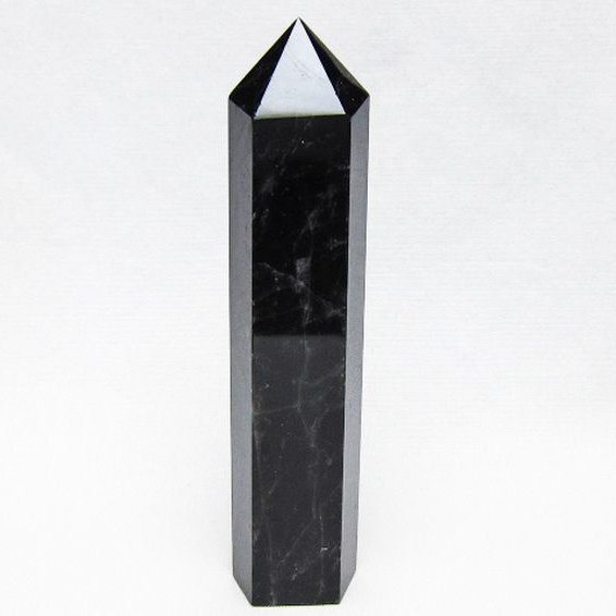 モリオン 純天然 黒水晶 六角柱 [t401-5147]
