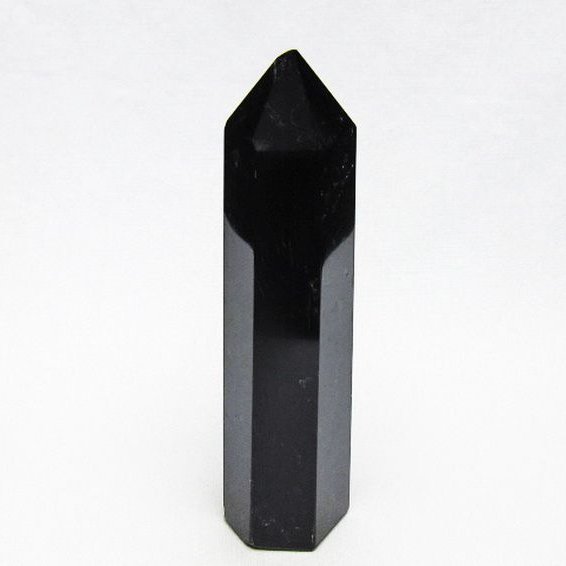 モリオン 純天然 黒水晶 六角柱 [t401-5208]
