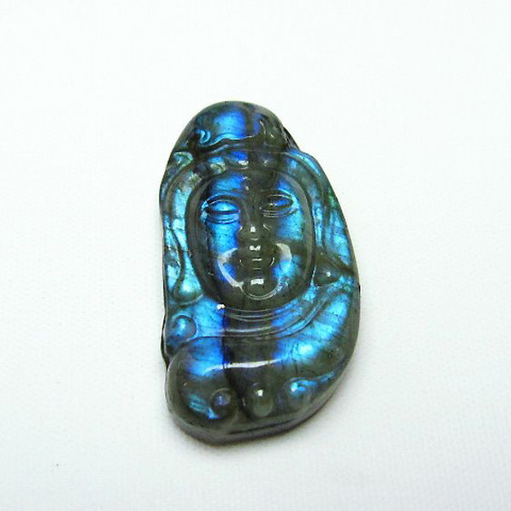 ラブラドライト 観音様 タンブル[T412-1805]