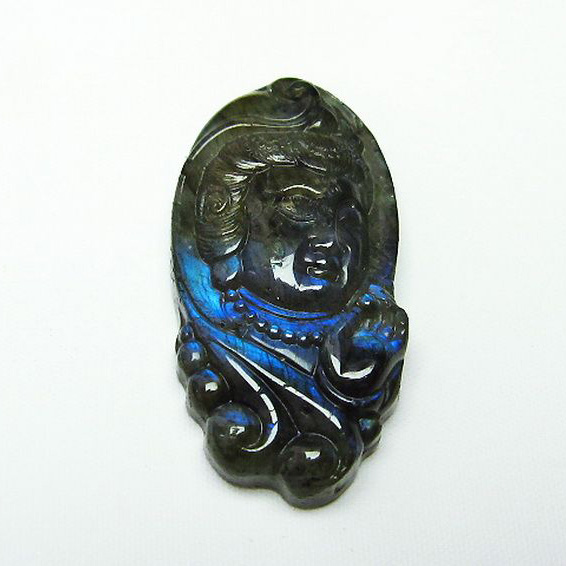 ラブラドライト 観音様 タンブル[T412-1840]