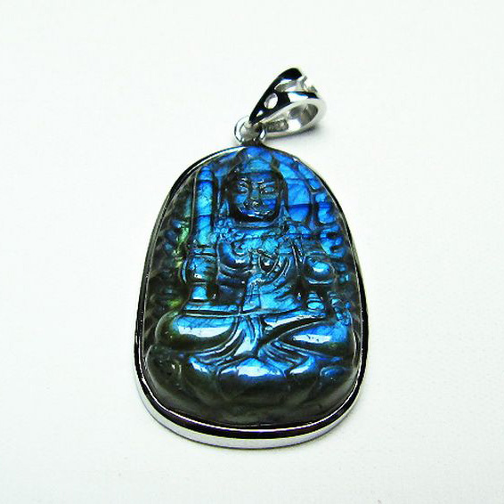 ラブラドライト ペンダント [T412-1983]