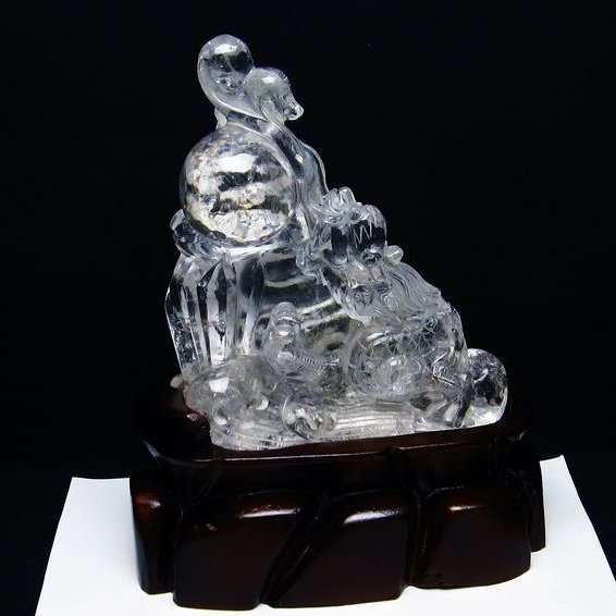 1.9Kg ヒマラヤ水晶極上龍 置物[T42-433]