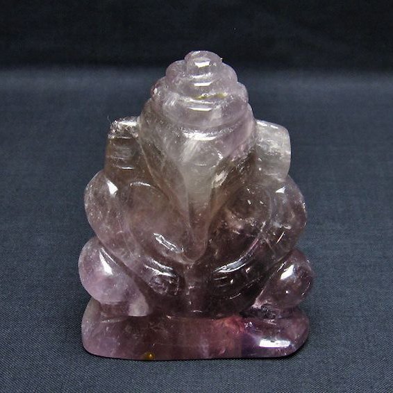 アメジスト ガネーシャ 彫刻品 置物[T42-450]