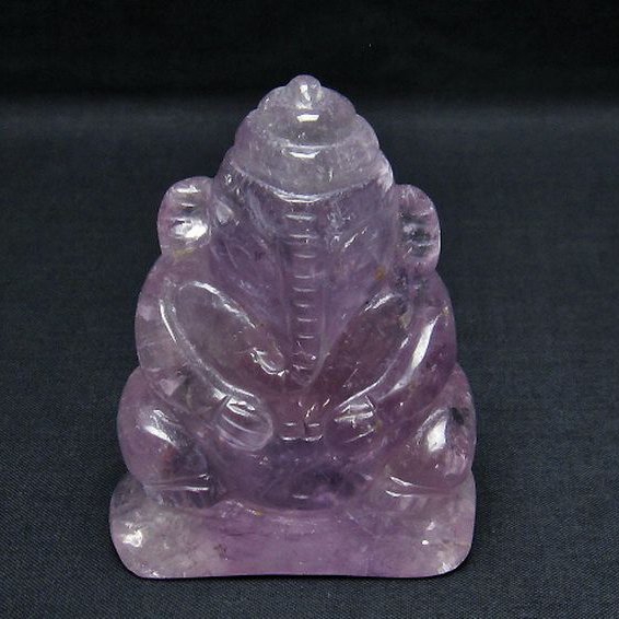 アメジスト ガネーシャ 彫刻品 置物[T42-500]