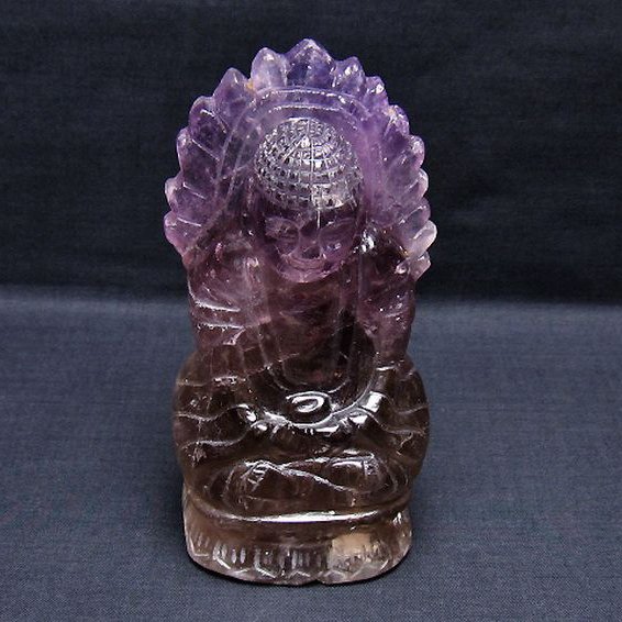 アメジスト 布袋様 置物[T42-583]
