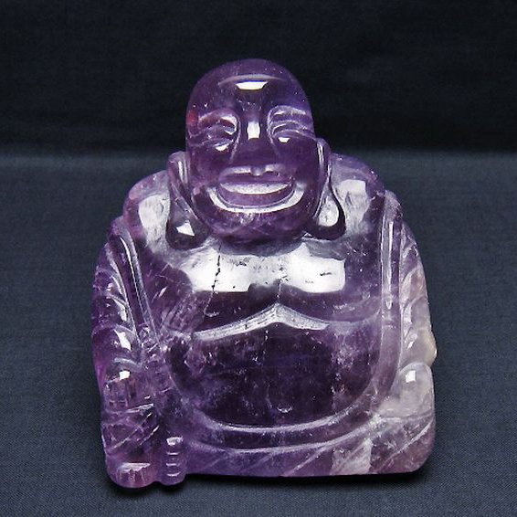 アメジスト 布袋様 置物[T42-588]