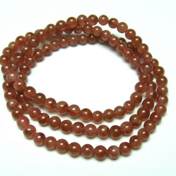 インカローズ ロードクロサイト 3重 ブレスレット  ネックレス にも応用可 5mm [T423-946]