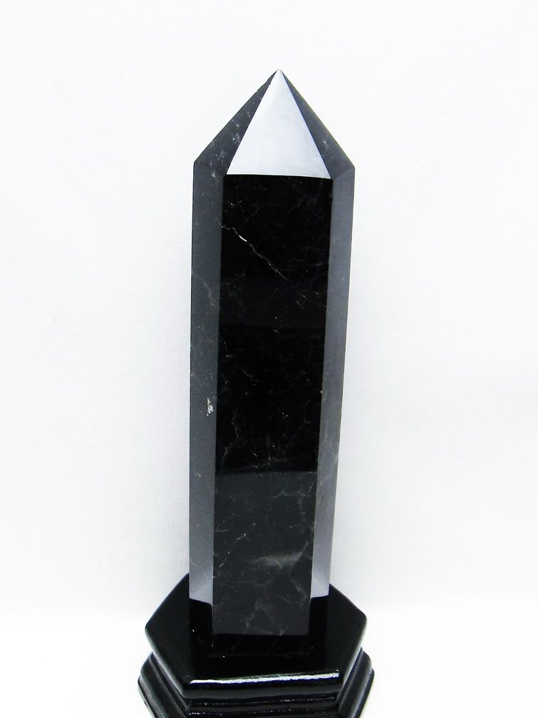 モリオン 純天然 黒水晶 六角柱[T43-8092]