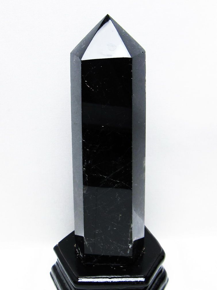 モリオン 純天然 黒水晶 六角柱[T43-8097]