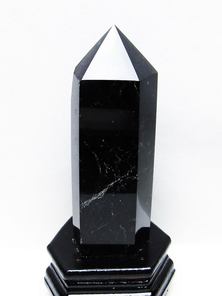 モリオン 純天然 黒水晶 六角柱[T43-8112]