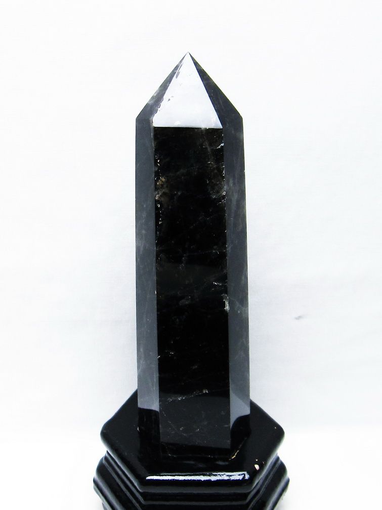 モリオン 純天然 黒水晶 六角柱 [t43-8177]