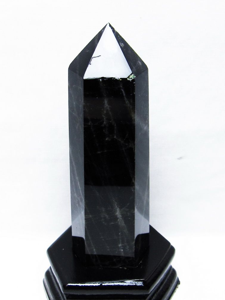 モリオン 純天然 黒水晶 六角柱[T43-8183]