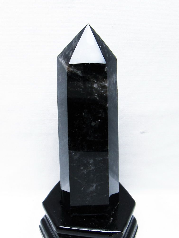 モリオン 純天然 黒水晶 六角柱[T43-8184]