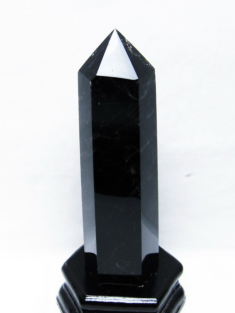 モリオン 純天然 黒水晶 六角柱[T43-8204]