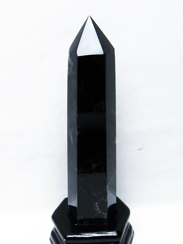 モリオン 純天然 黒水晶 六角柱[T43-8215]