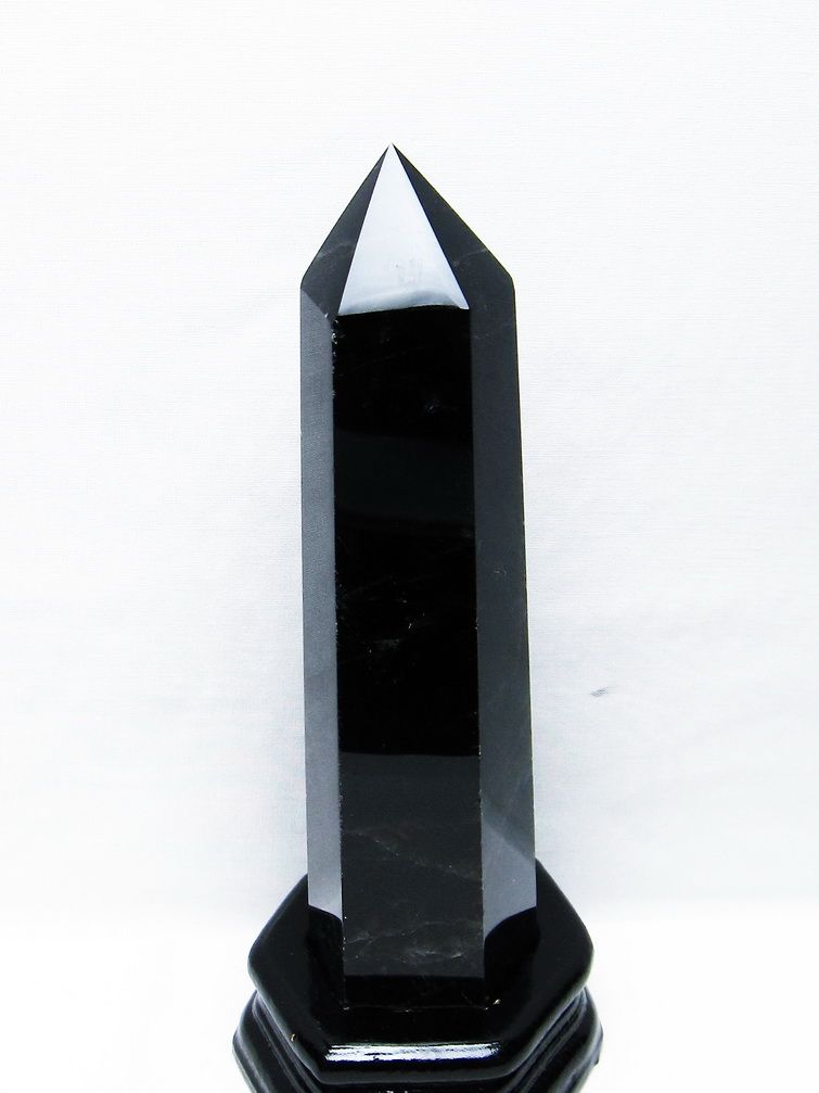 モリオン 純天然 黒水晶 六角柱[T43-8217]