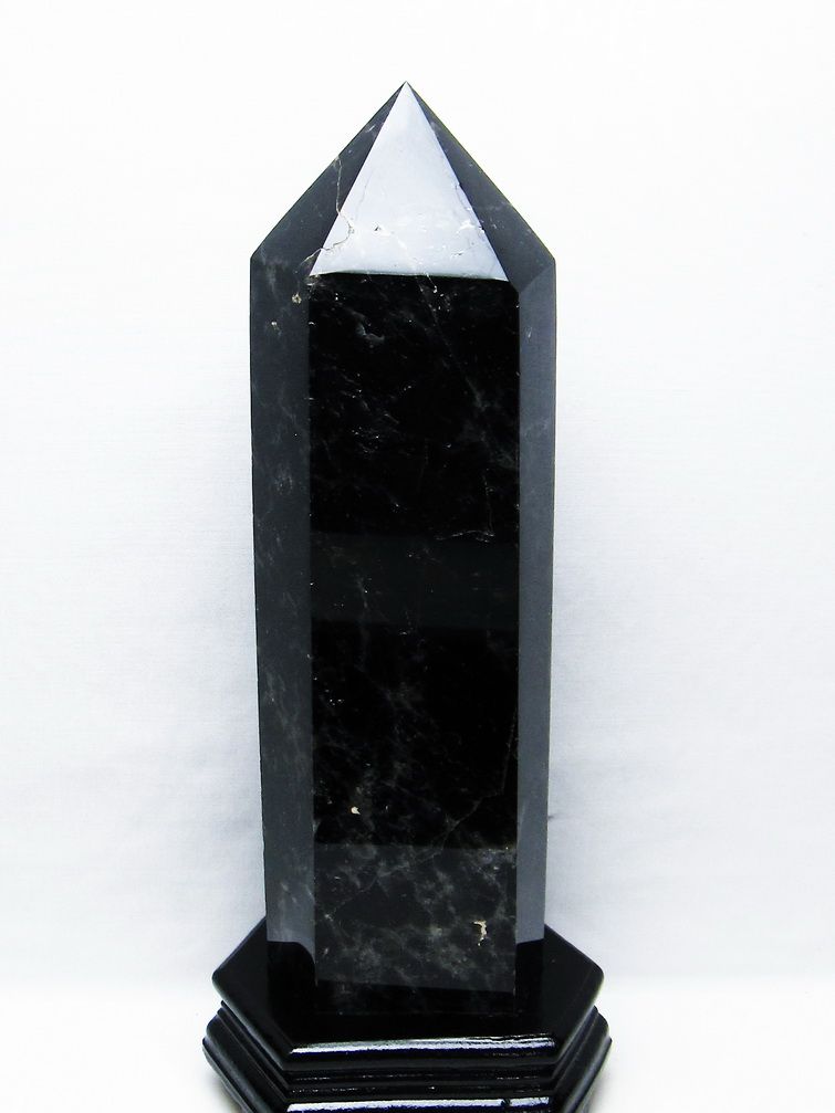 3.1Kg モリオン 純天然 黒水晶 六角柱[T43-8262]