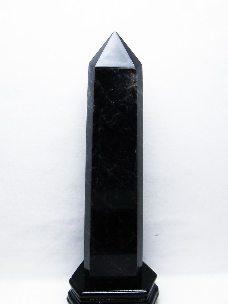 2.5Kg モリオン 純天然 黒水晶 六角柱[T43-8281]