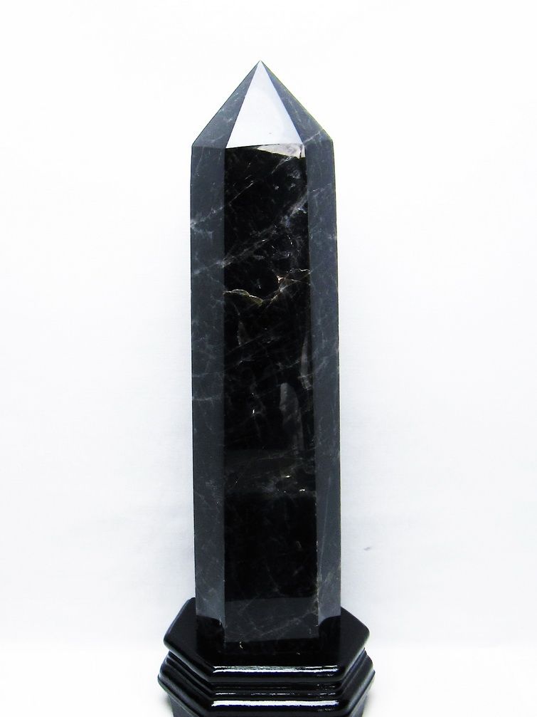 3.6Kg モリオン 純天然 黒水晶 六角柱[T43-8299]