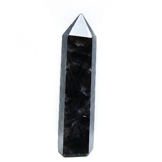 モリオン 純天然 黒水晶 六角柱[T43-8343]