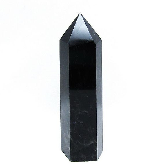 モリオン 純天然 黒水晶 六角柱[T43-8390]