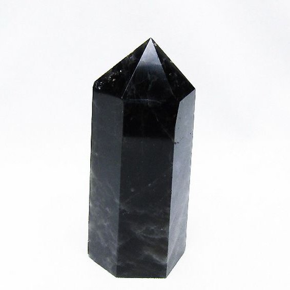モリオン 純天然 黒水晶 六角柱 [t43-8433]