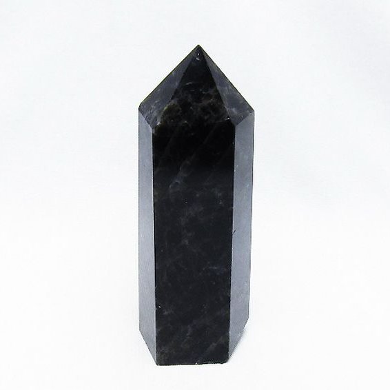 モリオン 純天然 黒水晶 六角柱 [t43-8436]
