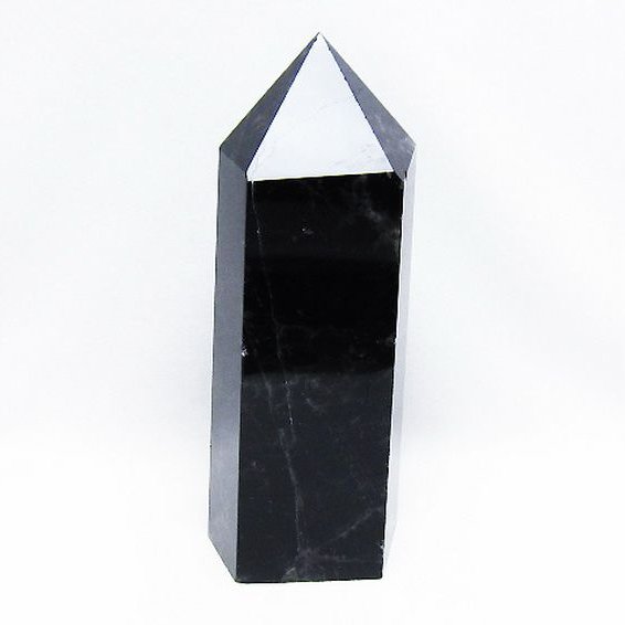 モリオン 純天然 黒水晶 六角柱 [t43-8487]