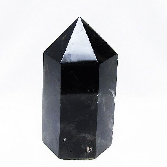 モリオン 純天然 黒水晶 六角柱 [t43-8507]