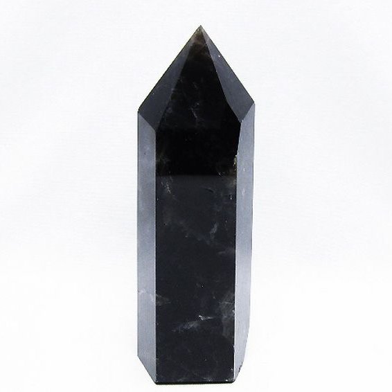 モリオン 純天然 黒水晶 六角柱 [t43-8518]