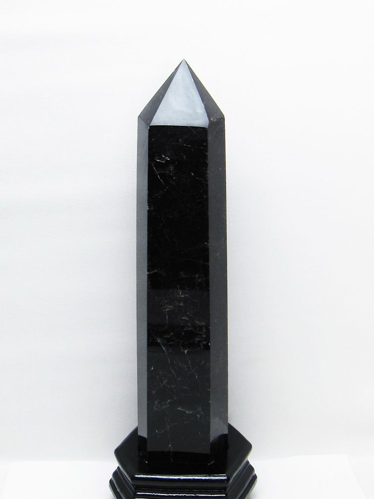 1.9Kg モリオン 純天然 黒水晶 六角柱 [t43-8684]