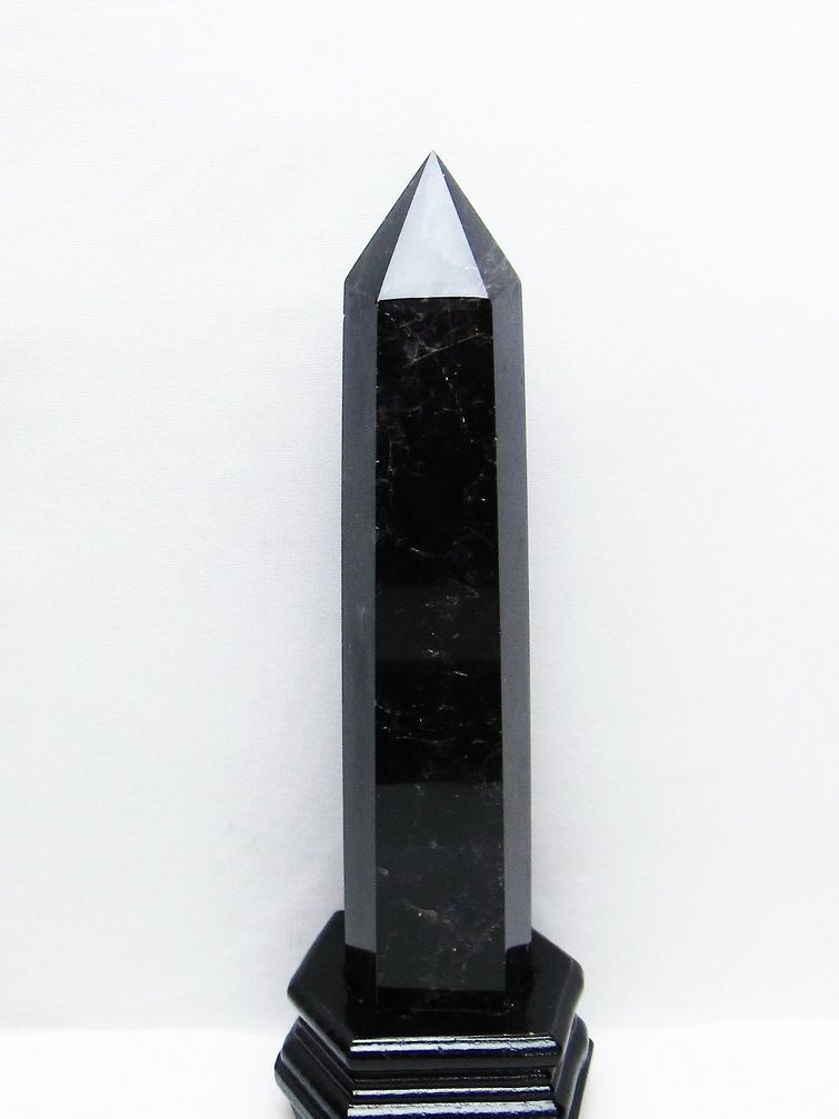 1.2Kg モリオン 純天然 黒水晶 六角柱 [t43-8686]