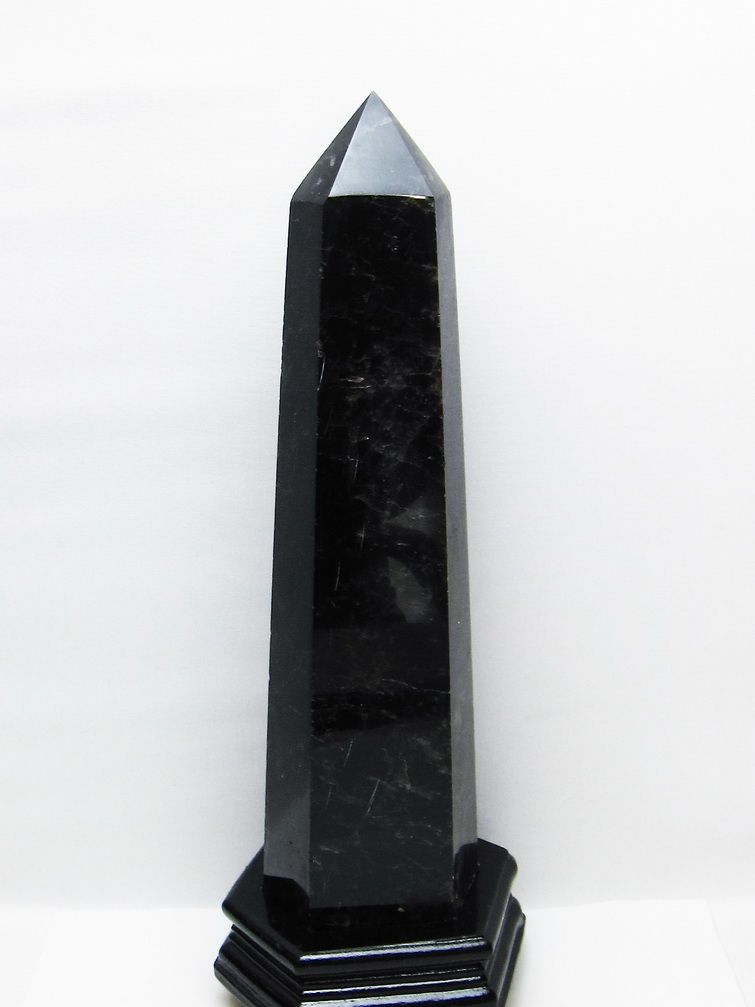 2.4Kg モリオン 純天然 黒水晶 六角柱 [t43-8687]