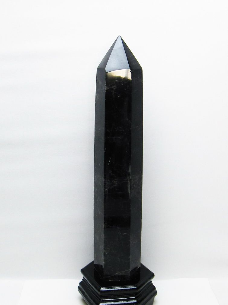 2.2Kg モリオン 純天然 黒水晶 六角柱 [t43-8691]