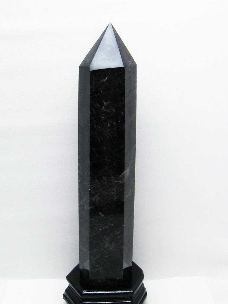 2.3Kg モリオン 純天然 黒水晶 六角柱 [t43-8692]