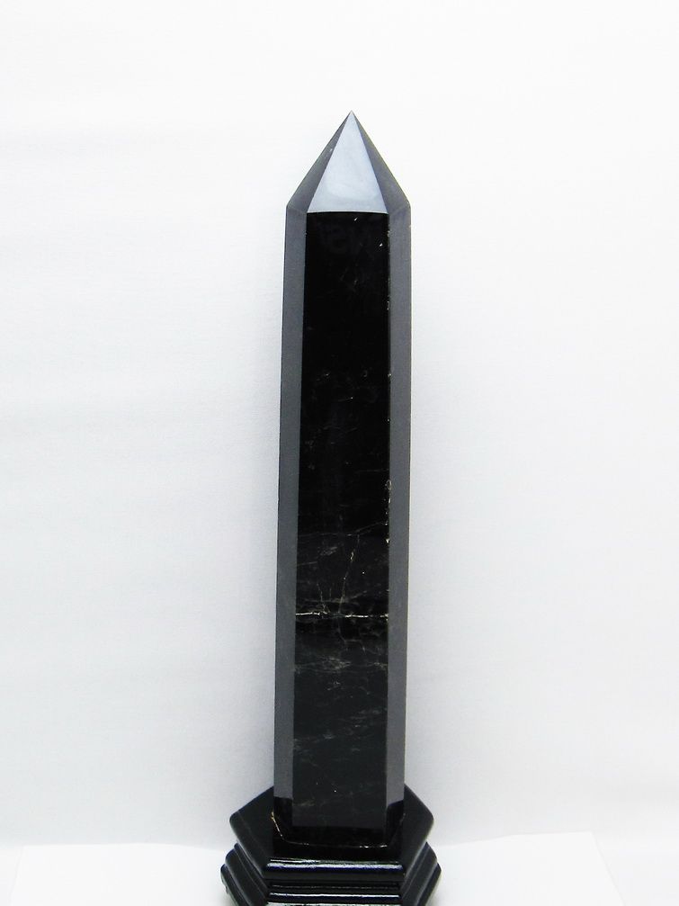 1.8Kg モリオン 純天然 黒水晶 六角柱 [t43-8697]