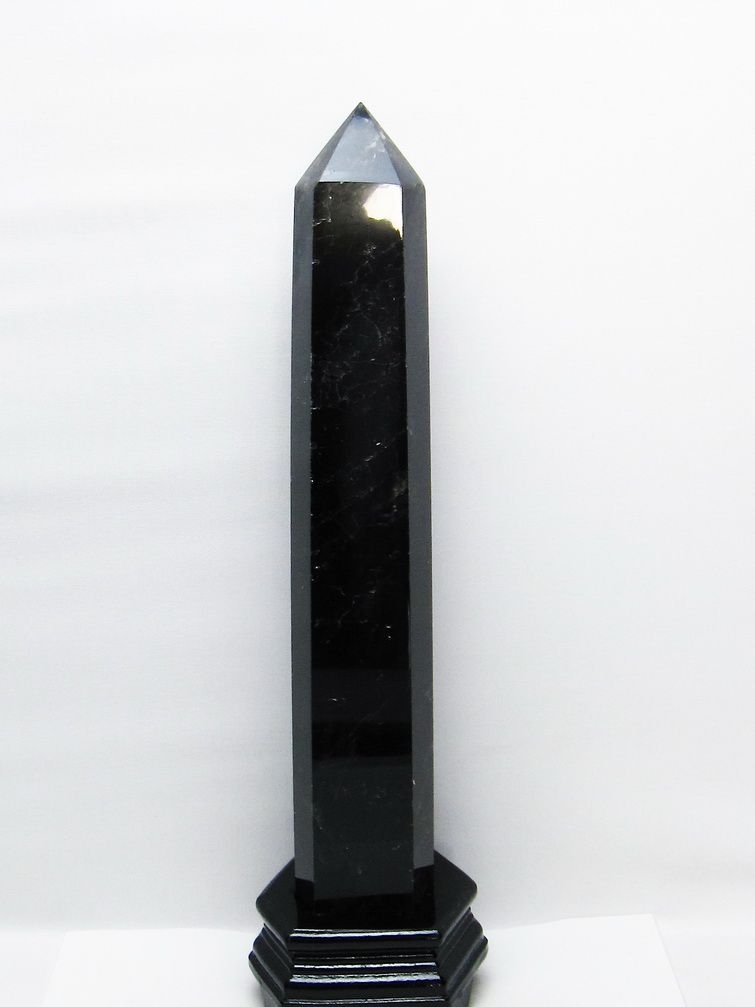 2Kg モリオン 純天然 黒水晶 六角柱 [t43-8699]