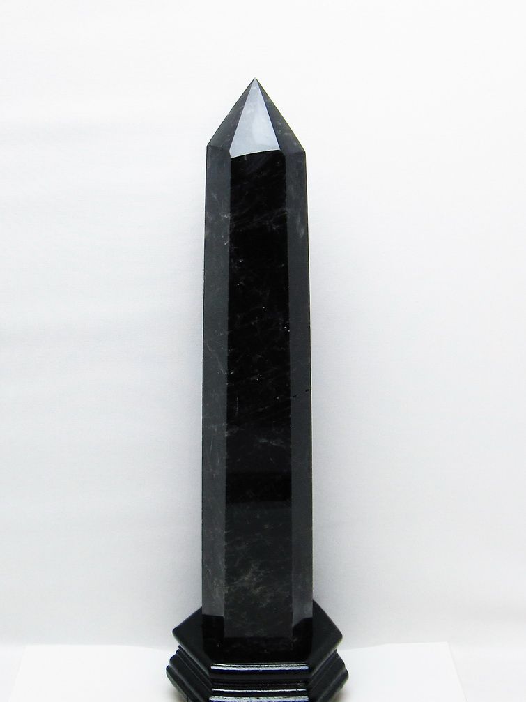 2.2Kg モリオン 純天然 黒水晶 六角柱 [t43-8700]