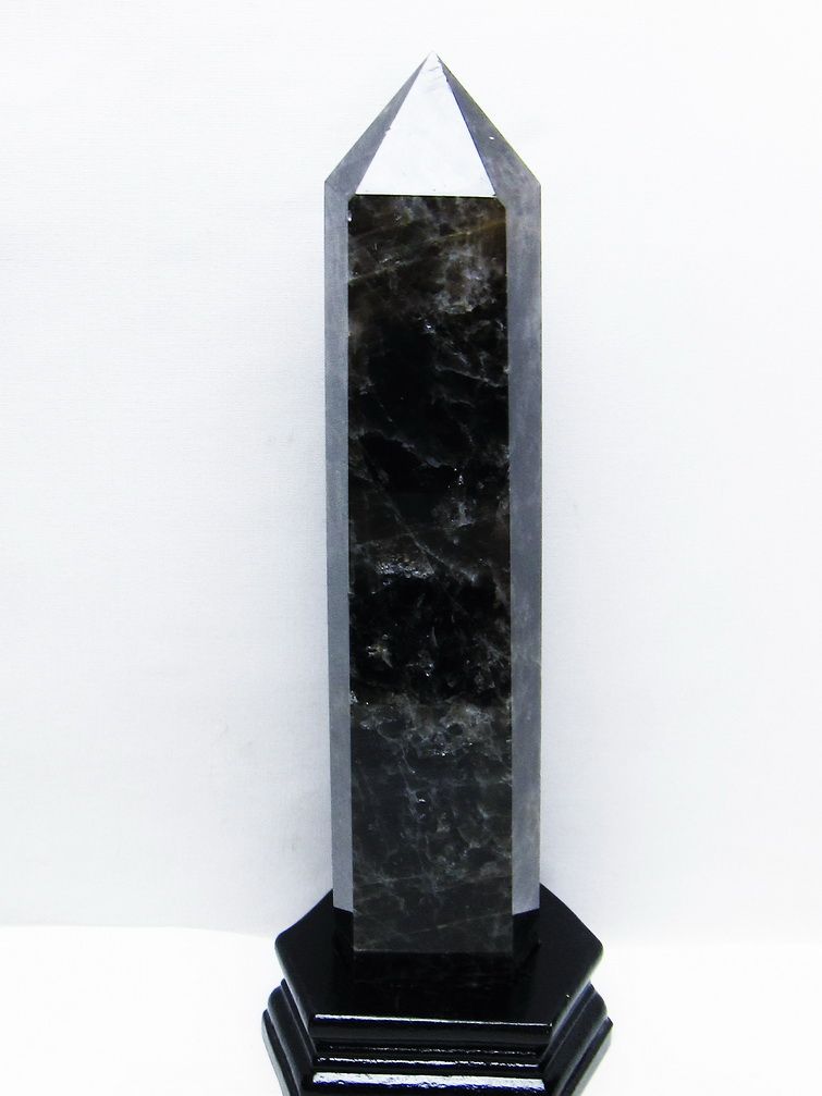 1.5Kg モリオン 純天然 黒水晶 六角柱 [t43-8757]