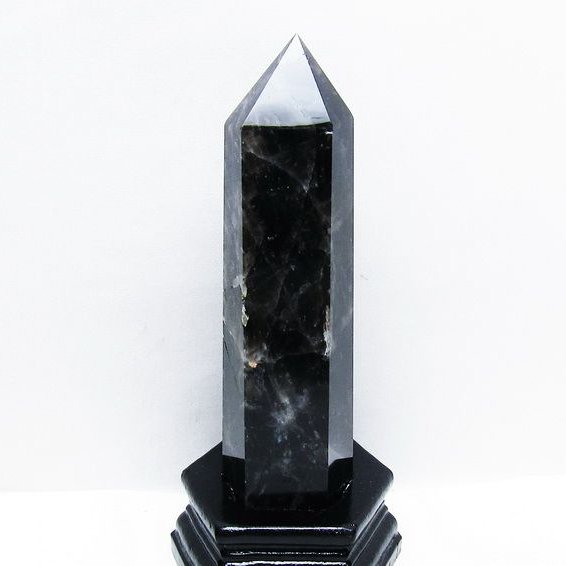 モリオン 純天然 黒水晶 六角柱 [t43-8774]