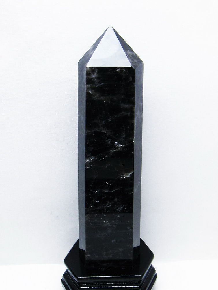 1.7Kg モリオン 純天然 黒水晶 六角柱 [t43-8789]