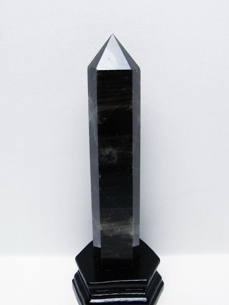 モリオン 純天然 黒水晶 六角柱 [t43-8859]