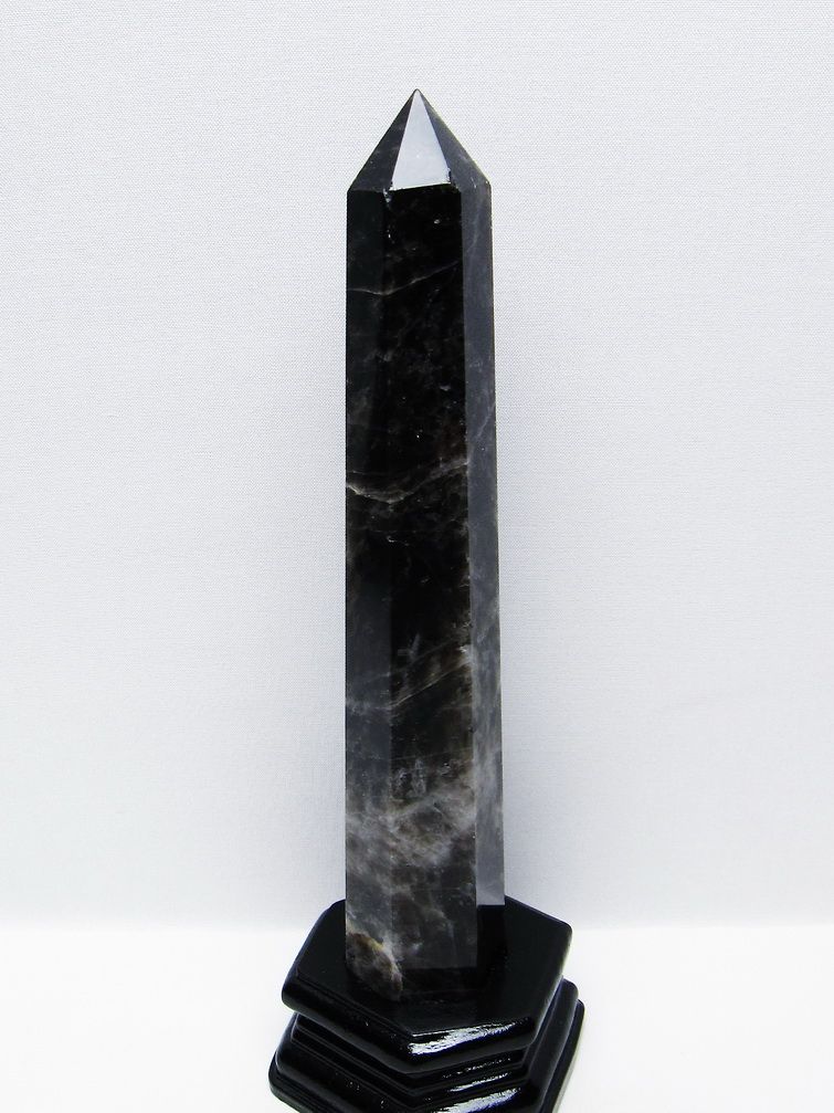 モリオン 純天然 黒水晶 六角柱 [t43-8862]