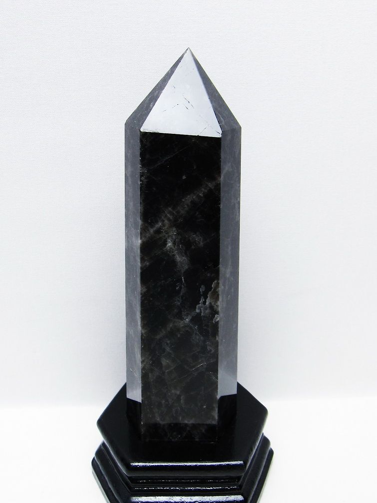 モリオン 純天然 黒水晶 六角柱 [t43-8863]