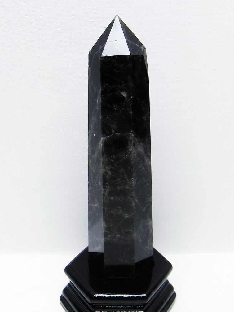 モリオン 純天然 黒水晶 六角柱 [t43-8866]