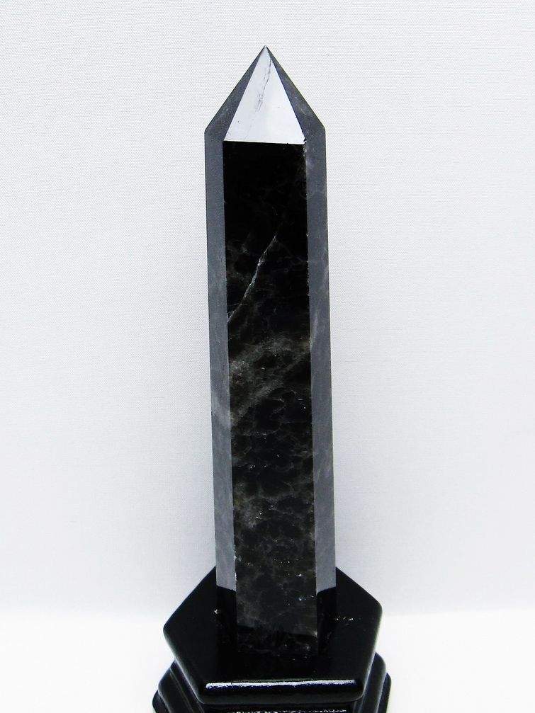 モリオン 純天然 黒水晶 六角柱 [t43-8867]