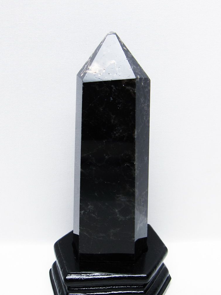 モリオン 純天然 黒水晶 六角柱 [t43-8875]