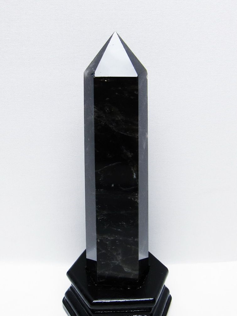 モリオン 純天然 黒水晶 六角柱 [t43-8877]