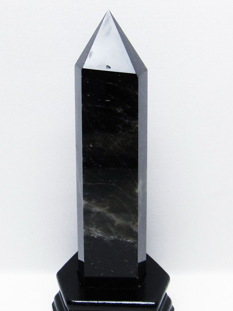 モリオン 純天然 黒水晶 六角柱 [t43-8879]