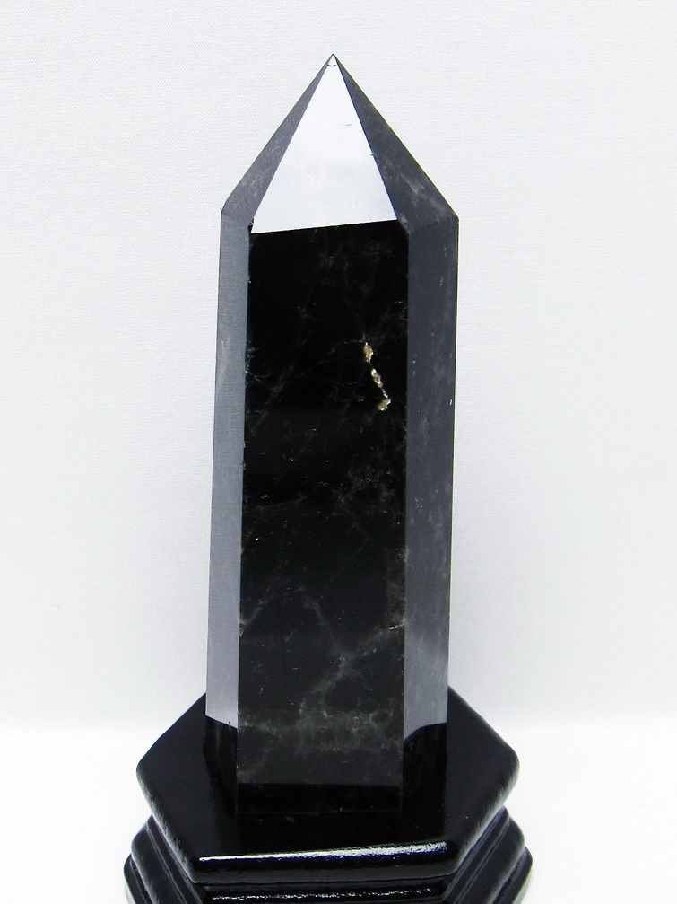 モリオン 純天然 黒水晶 六角柱 [t43-8880]